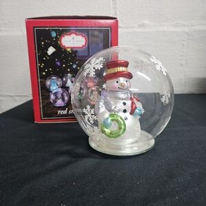 Trim A Home - Snowman Snow Globe - Festive Red and White